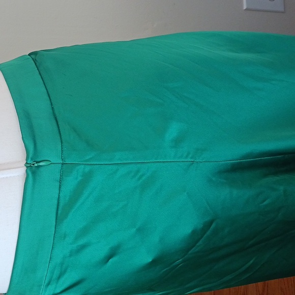 Sincerly Jules satin maxi skirt a-line full Christmas green size L - Picture 4 of 9